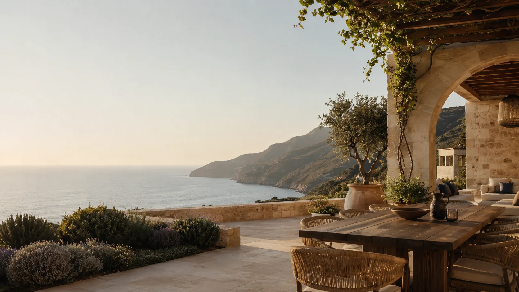 A luxury villa setting